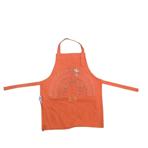 Williams-Sonoma Kids Turkey Apron Orange turkey Design Cotton Thanksgiving Fall - Picture 3 of 7